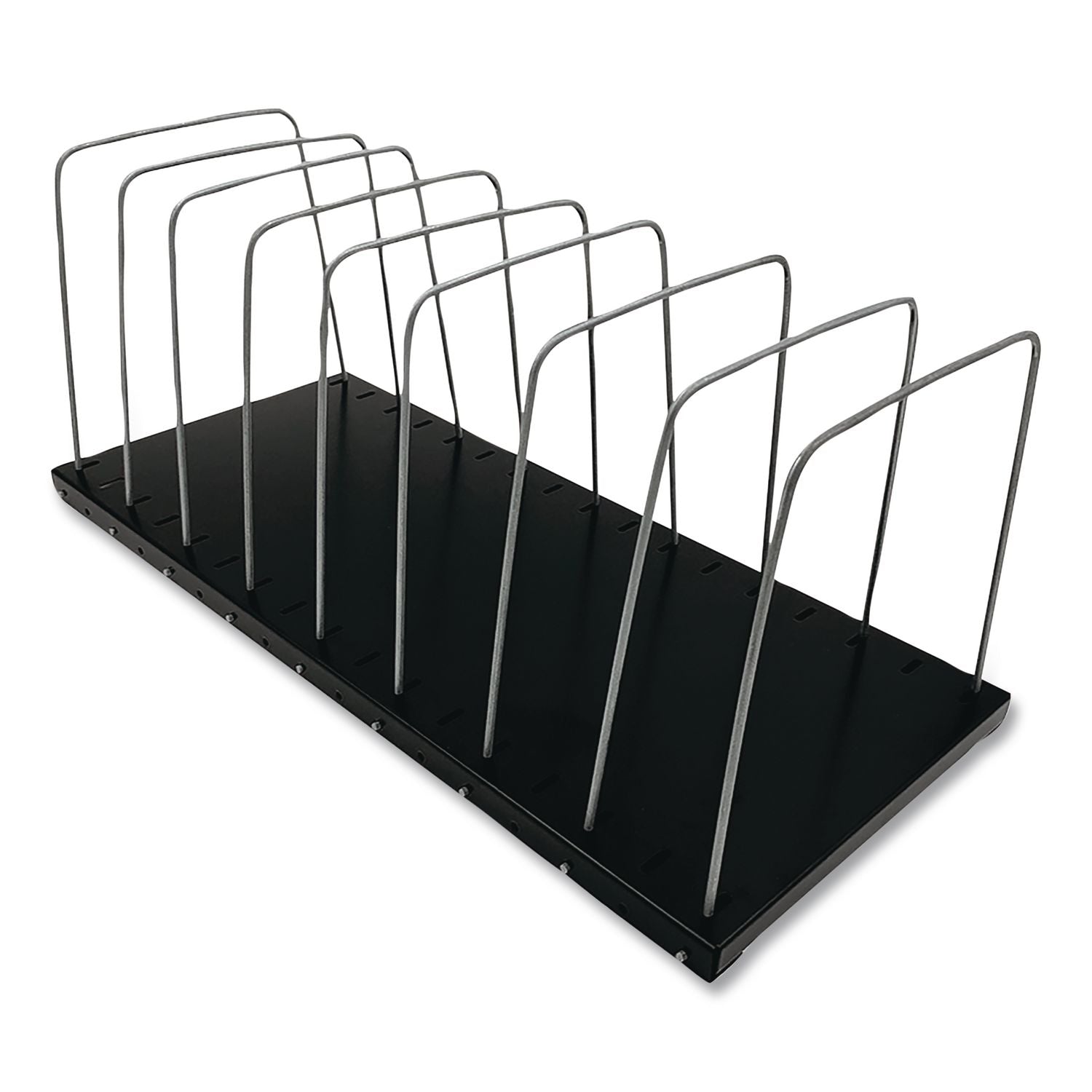 Huron Metal Wire Vertical Slots Organizer/Sorter - 8 Compartment(s) - Vertical - 7.5" Height x 18.3" Width x 8" Depth - Black - 1 Each
