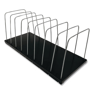 Huron Metal Wire Vertical Slots Organizer/Sorter - 8 Compartment(s) - Vertical - 7.5" Height x 18.3" Width x 8" Depth - Black - 1 Each