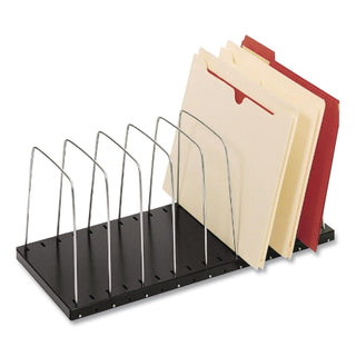 Huron Metal Wire Vertical Slots Organizer/Sorter - 8 Compartment(s) - Vertical - 7.5" Height x 18.3" Width x 8" Depth - Black - 1 Each