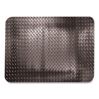 Industrial Deck Plate Anti-Fatigue Mat, Vinyl, 36 x 60, Black