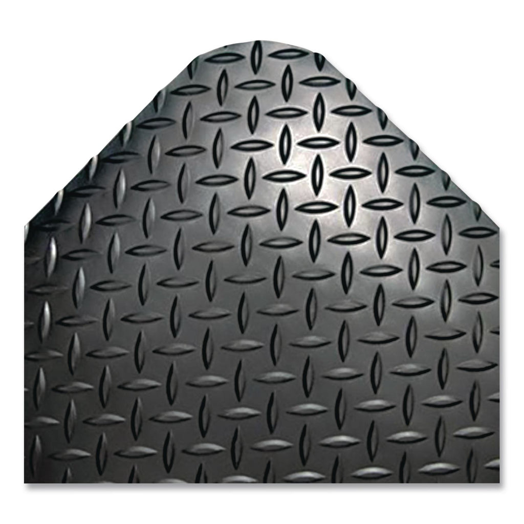 Industrial Deck Plate Anti-Fatigue Mat, Vinyl, 36 x 60, Black