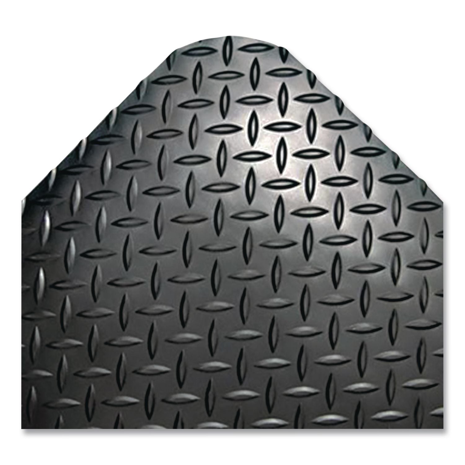 Industrial Deck Plate Anti-Fatigue Mat, Vinyl, 36 x 60, Black