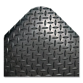 Industrial Deck Plate Anti-Fatigue Mat, Vinyl, 36 x 60, Black