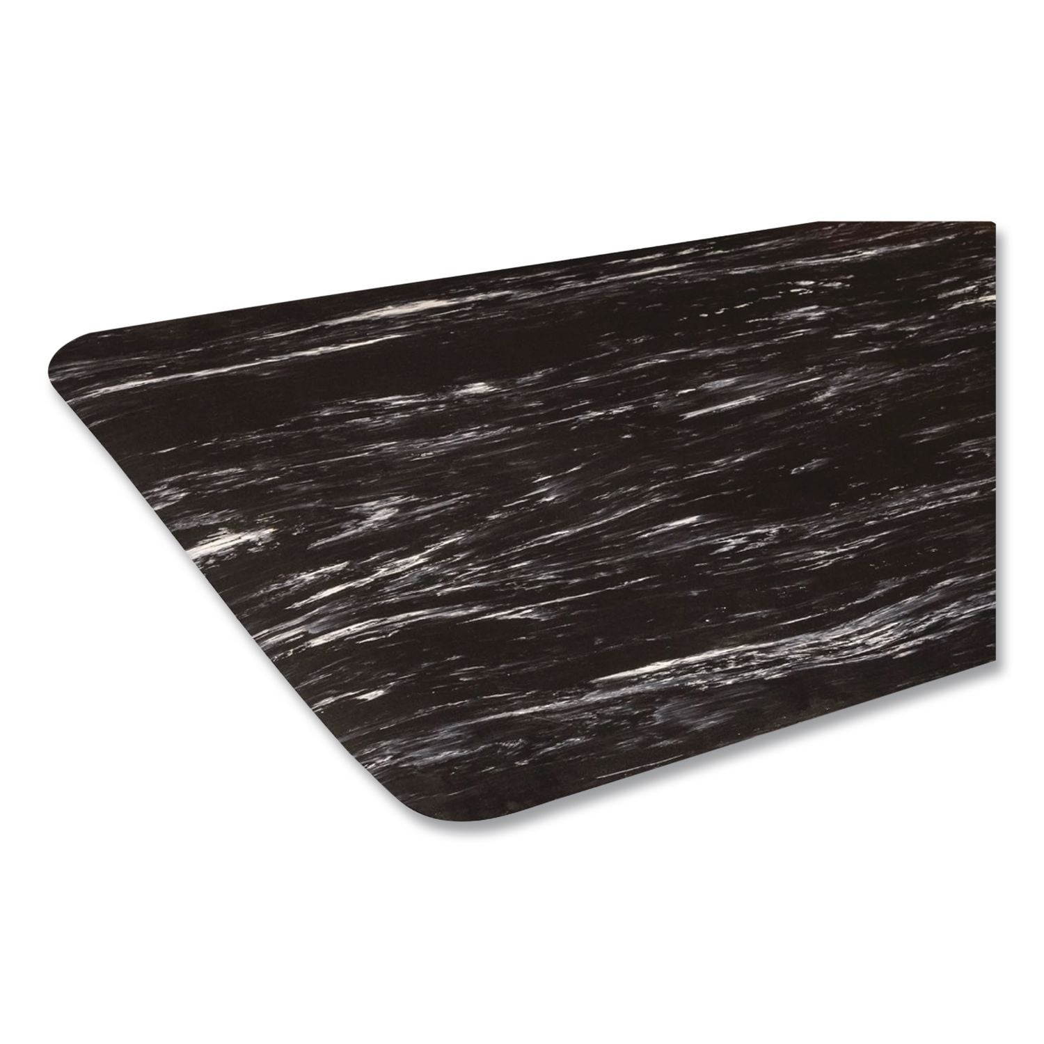 Cushion-Step Marbleized Rubber Mat, 36 x 60, Black