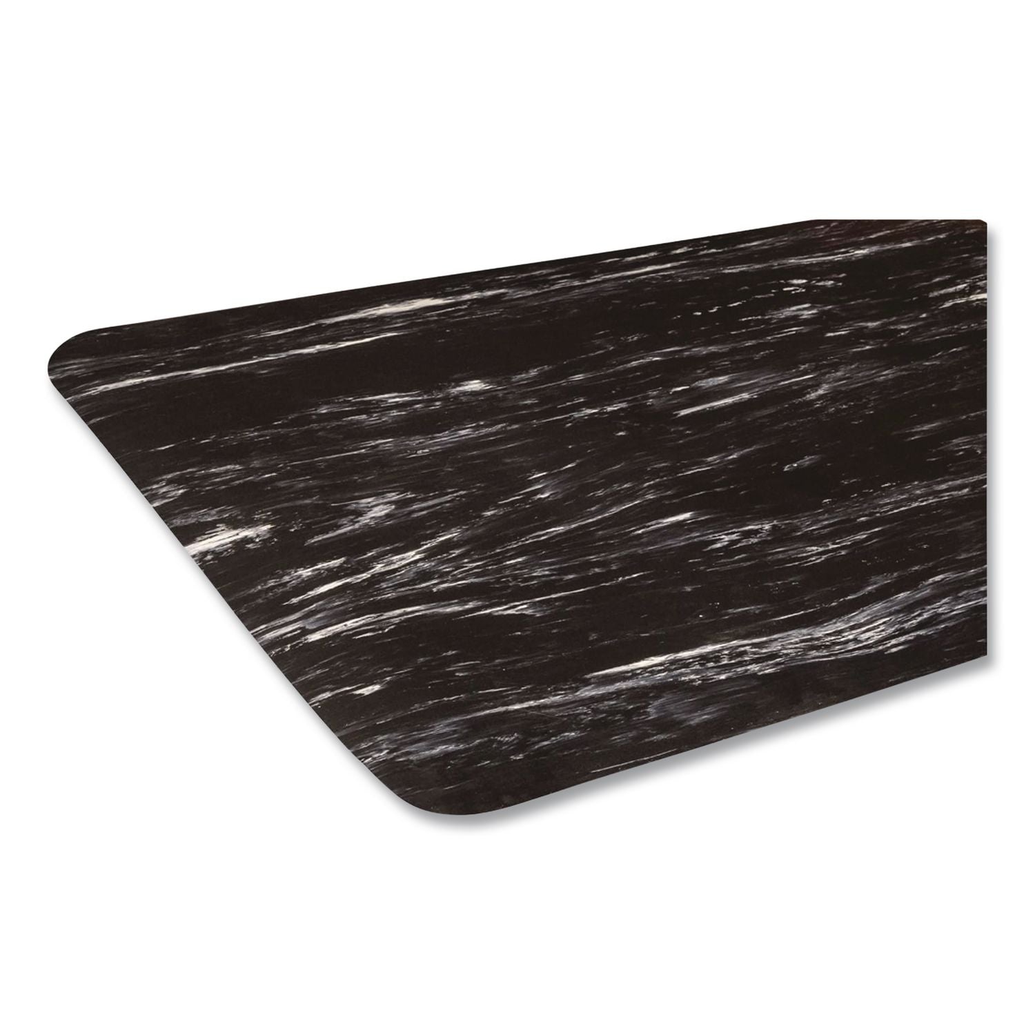 Cushion-Step Marbleized Rubber Mat, 36 x 72, Black