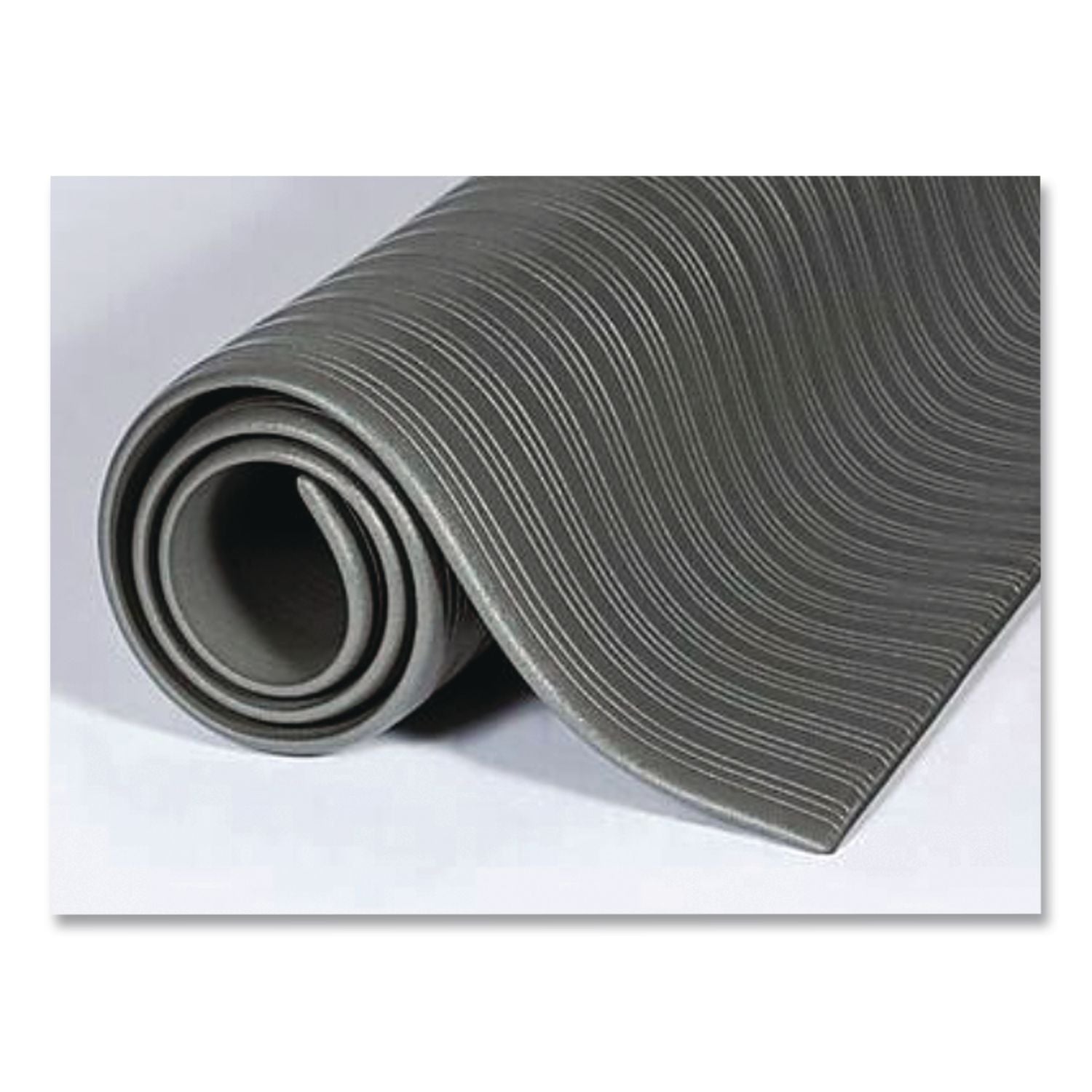Ribbed Anti-Fatigue Mat, Vinyl, 27 x 36, Gray