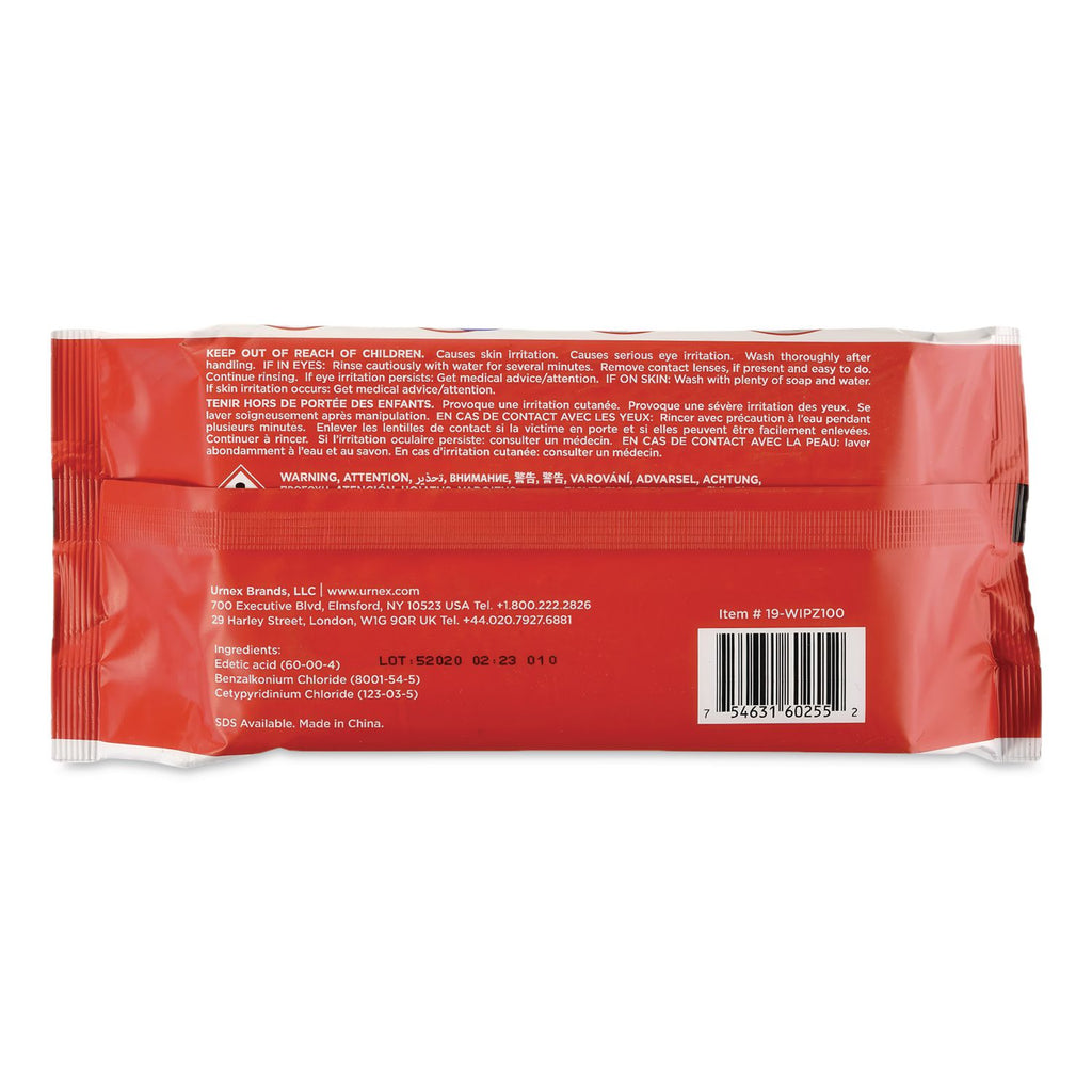 Cafe Wipz Coffee Equipment Cleaning Wipes, Fragrance-Free, 100 Wipes/Bag, 12 Bags/Carton