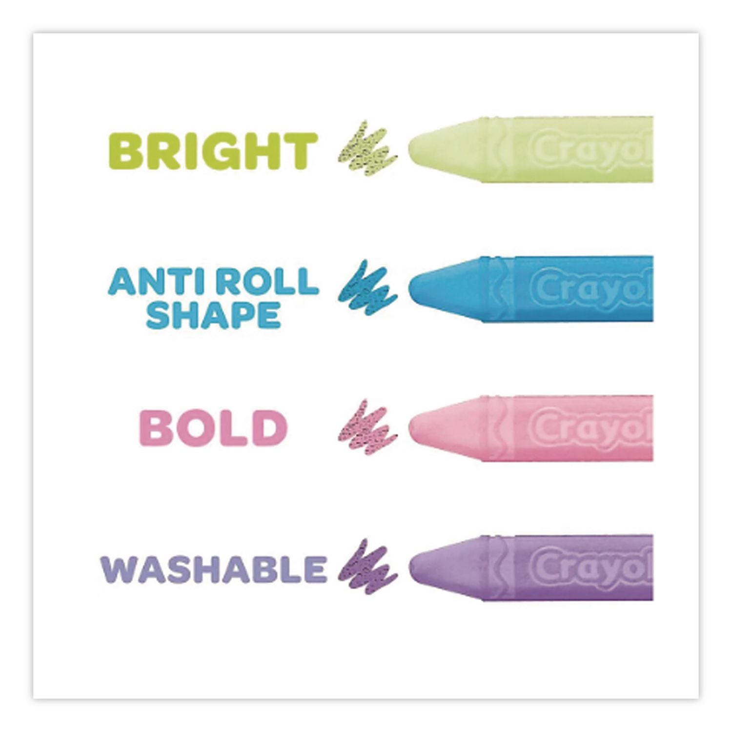 Crayola Washable Sidewalk Chalk - 4" Length - 0.9" Diameter - Assorted - 48 / Box - Roll Stop, Washable