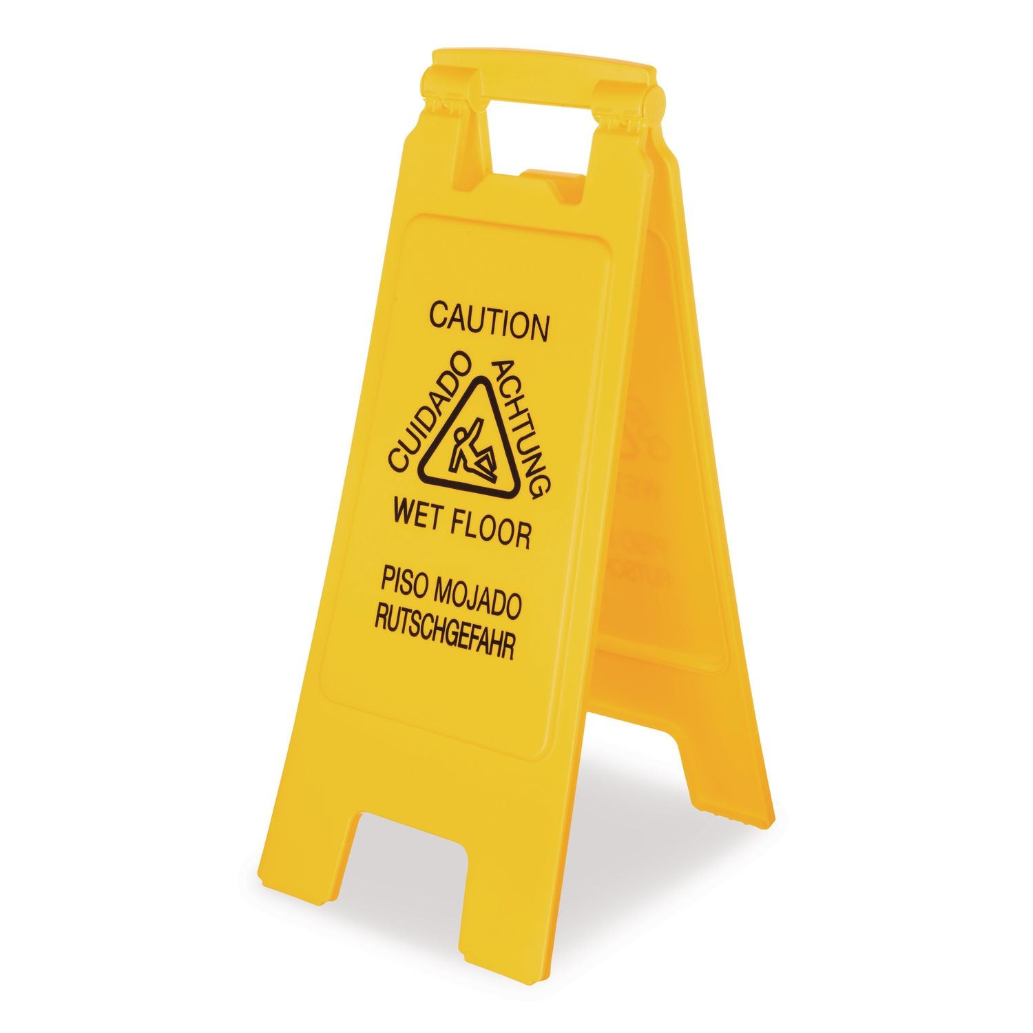Site Safety Wet Floor Sign, 2-Sided, 10 x 2 x 26, Yellow