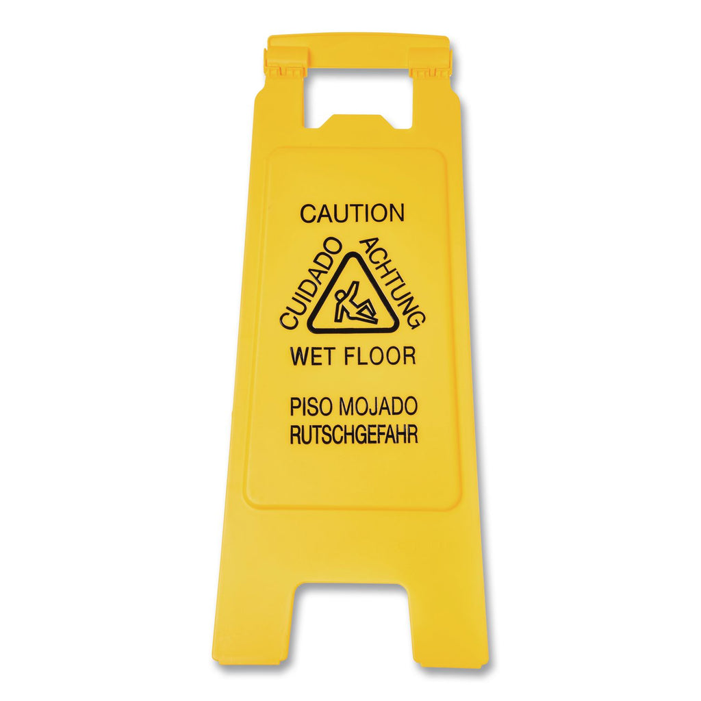Site Safety Wet Floor Sign, 2-Sided, 10 x 2 x 26, Yellow