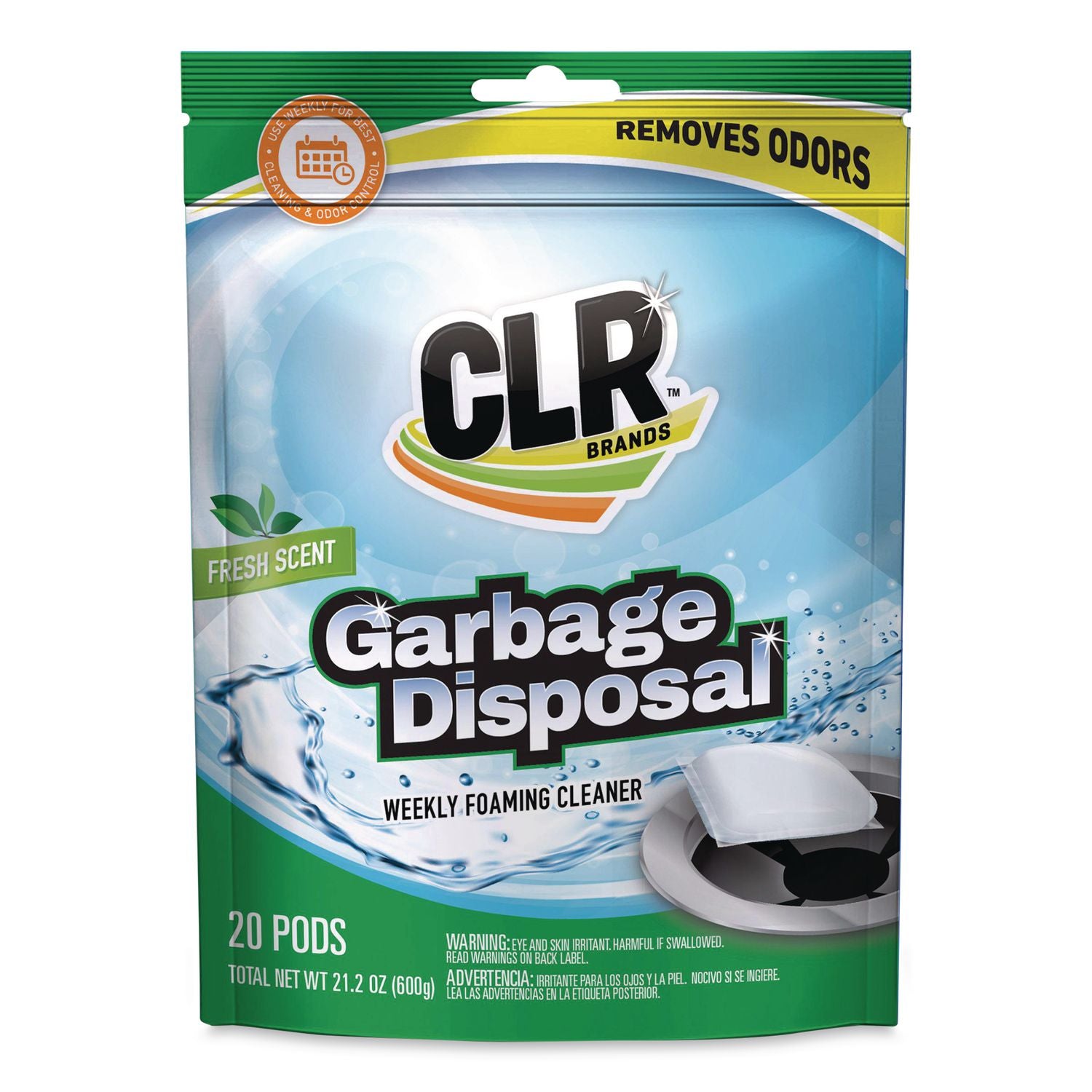 Fresh and Clean Garbage Disposal, Fresh Scent, 5 Pods/Pack, 6 Packs/Carton