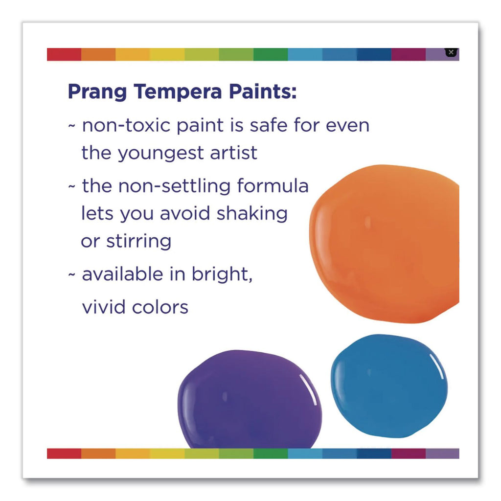 Ready-to-Use Tempera Paint, 12 Assorted Colors, 16 oz Bottle, 12/Pack