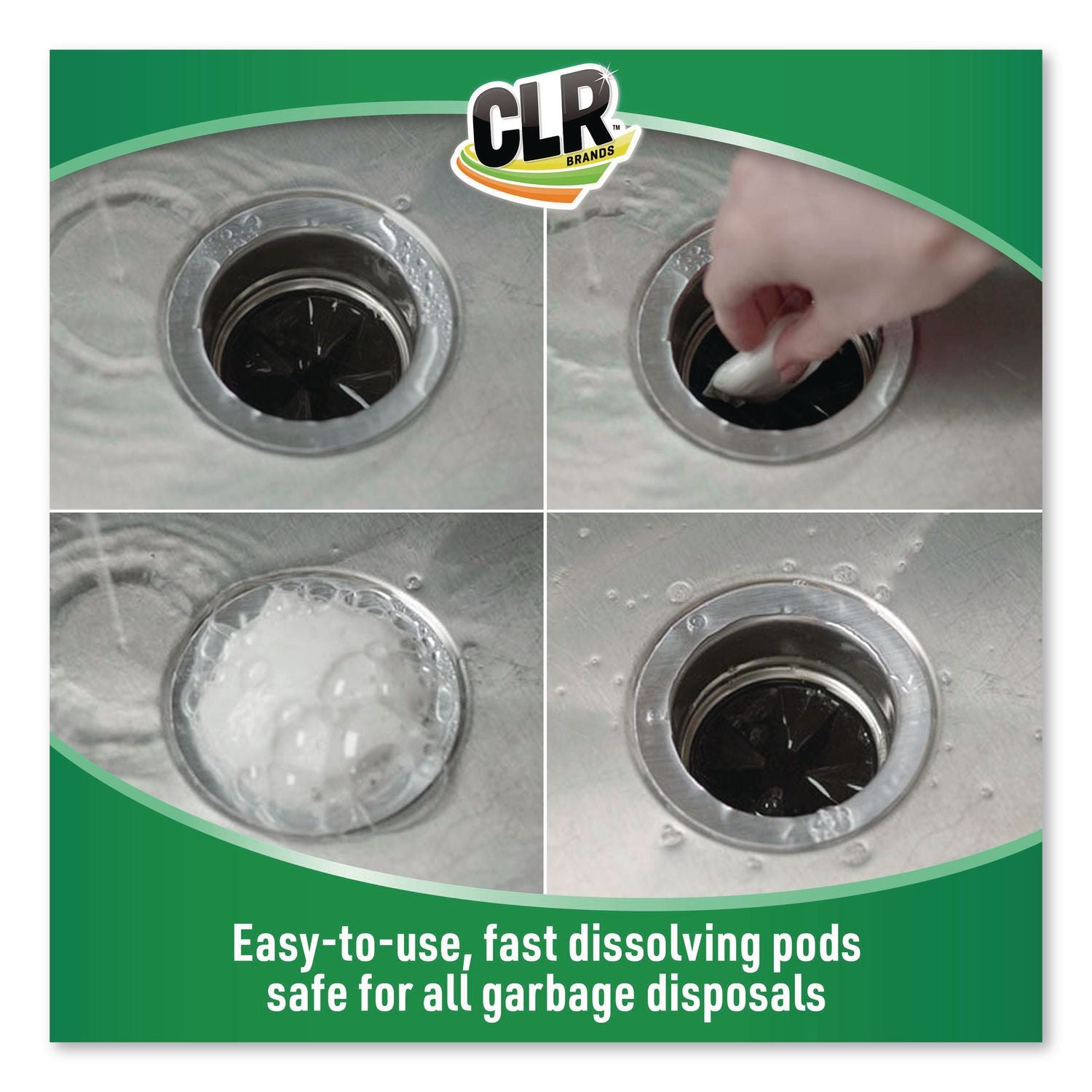 Fresh and Clean Garbage Disposal, Fresh Scent, 5 Pods/Pack, 6 Packs/Carton
