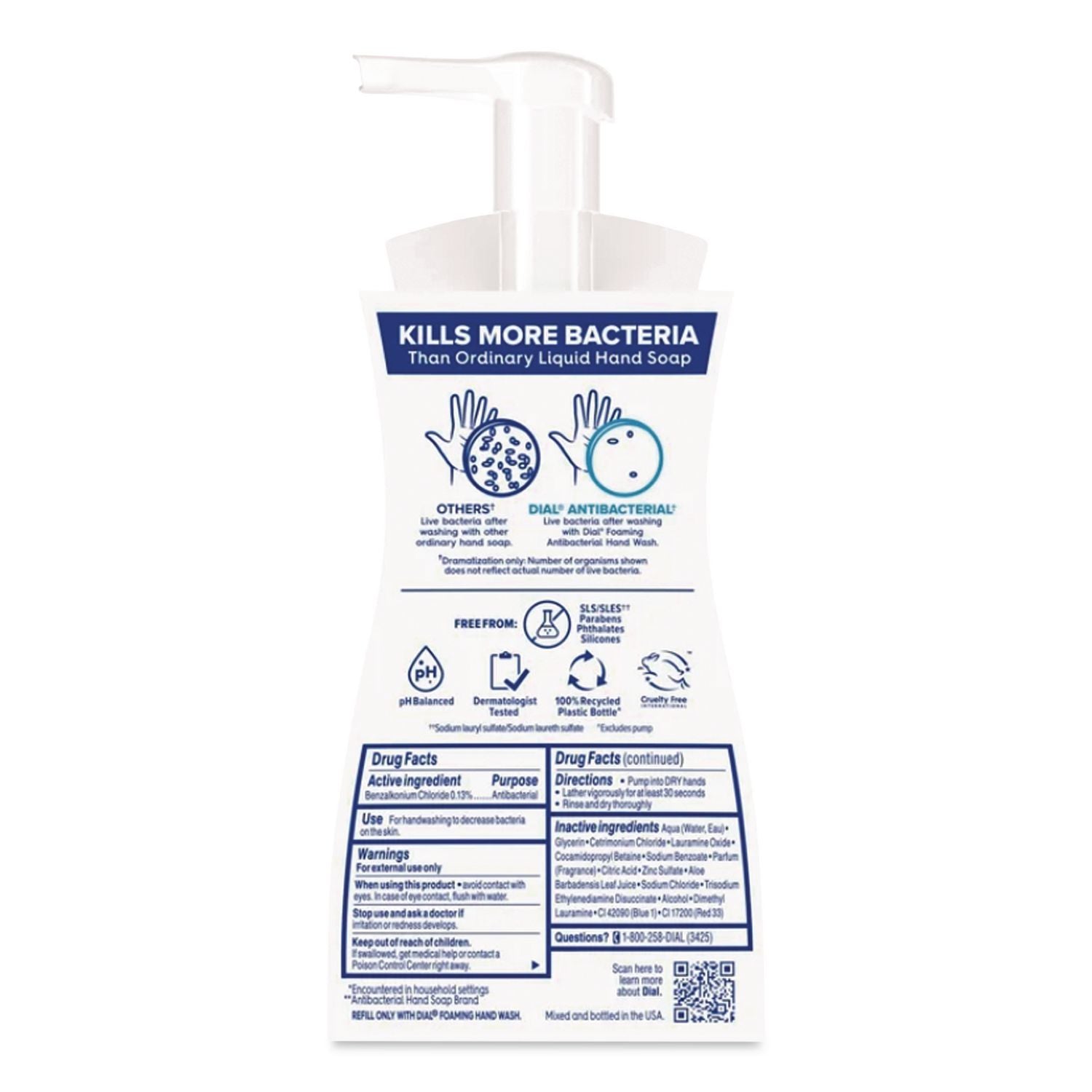 Antibacterial Foaming Hand Wash, Spring Water, 7.5 oz, 8/Carton