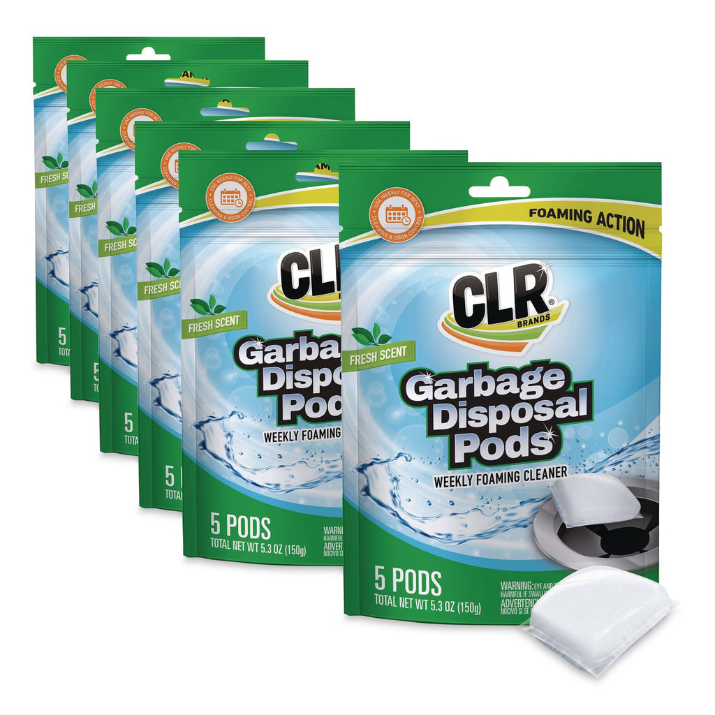 Fresh and Clean Garbage Disposal, Fresh Scent, 5 Pods/Pack, 6 Packs/Carton