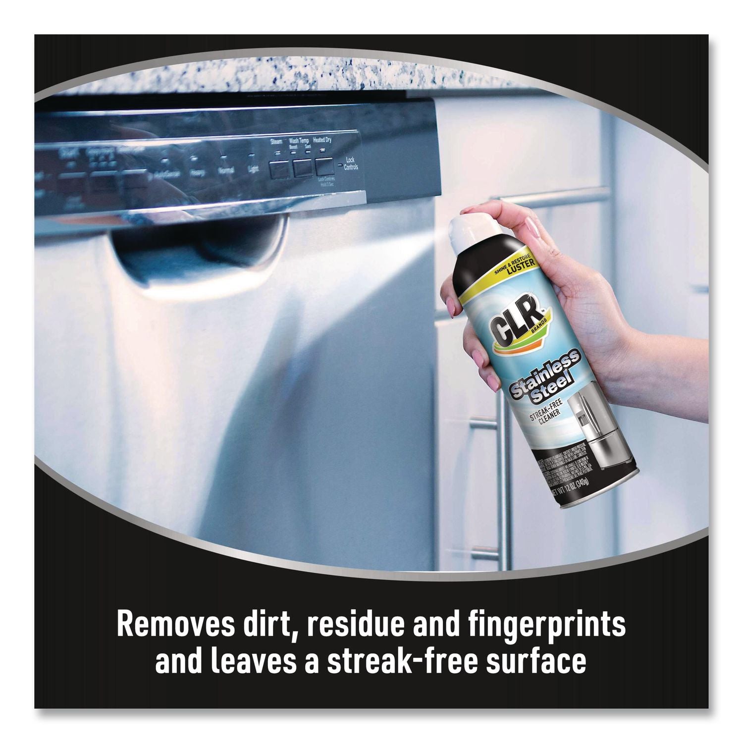 Spot-Free Stainless Steel Cleaner, Citrus, 12 oz Can, 6/Carton
