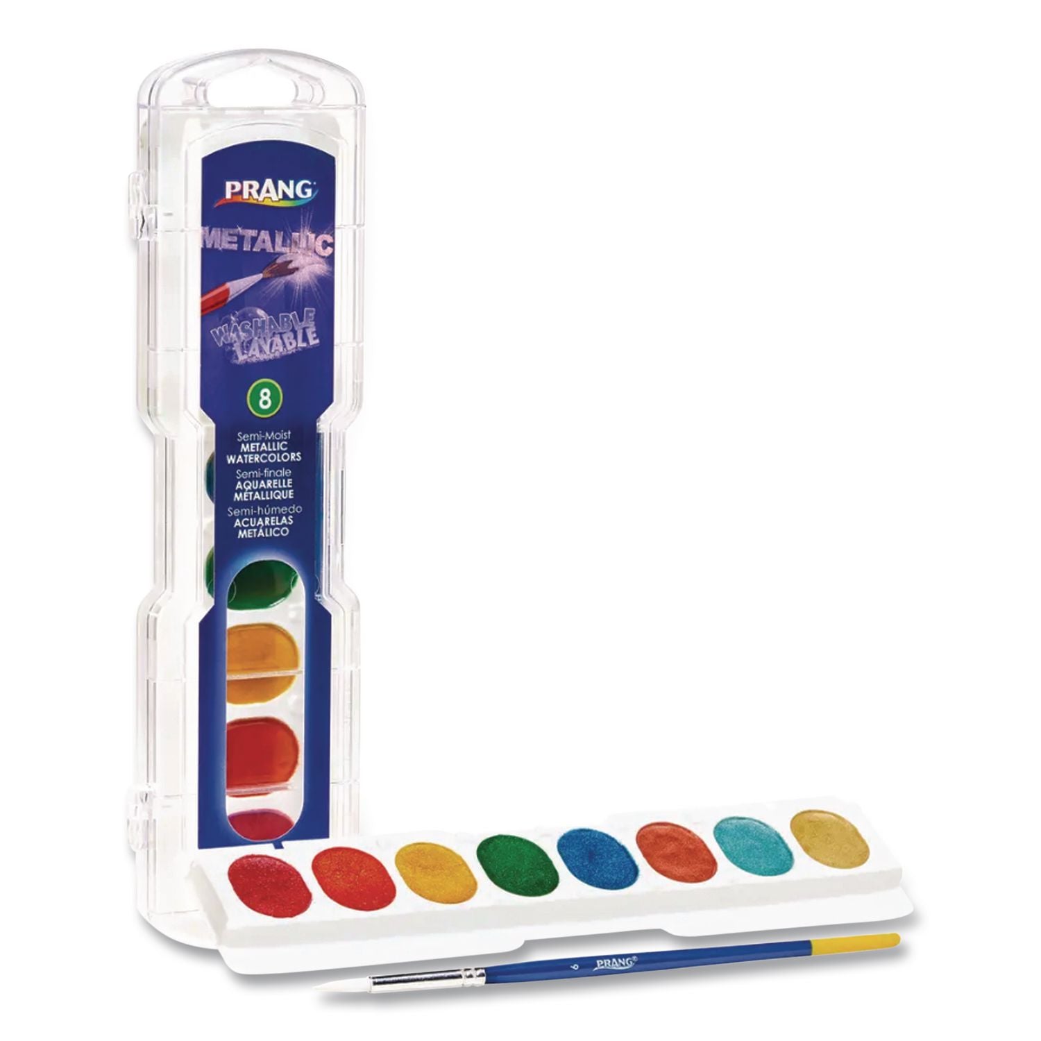 Metallic Washable Watercolors, 8 Assorted Metallic Colors, Palette Tray