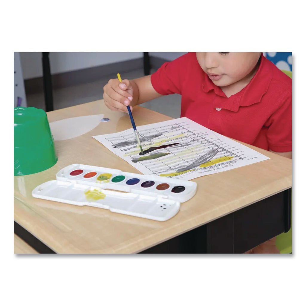 Semi-Moist Washable Watercolor Classic, Glitter and Metallic Master Pack, 8 Assorted Colors, Palette Tray, 36 Sets/Carton