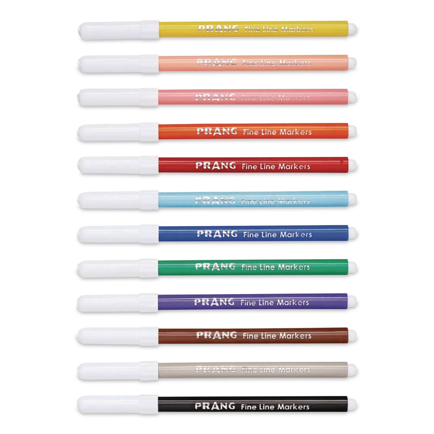 Fine Line Markers, Fine Bullet Tip, Assorted Colors, 12/Set