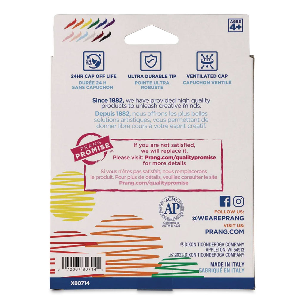 Fine Line Markers, Fine Bullet Tip, Assorted Colors, 12/Set