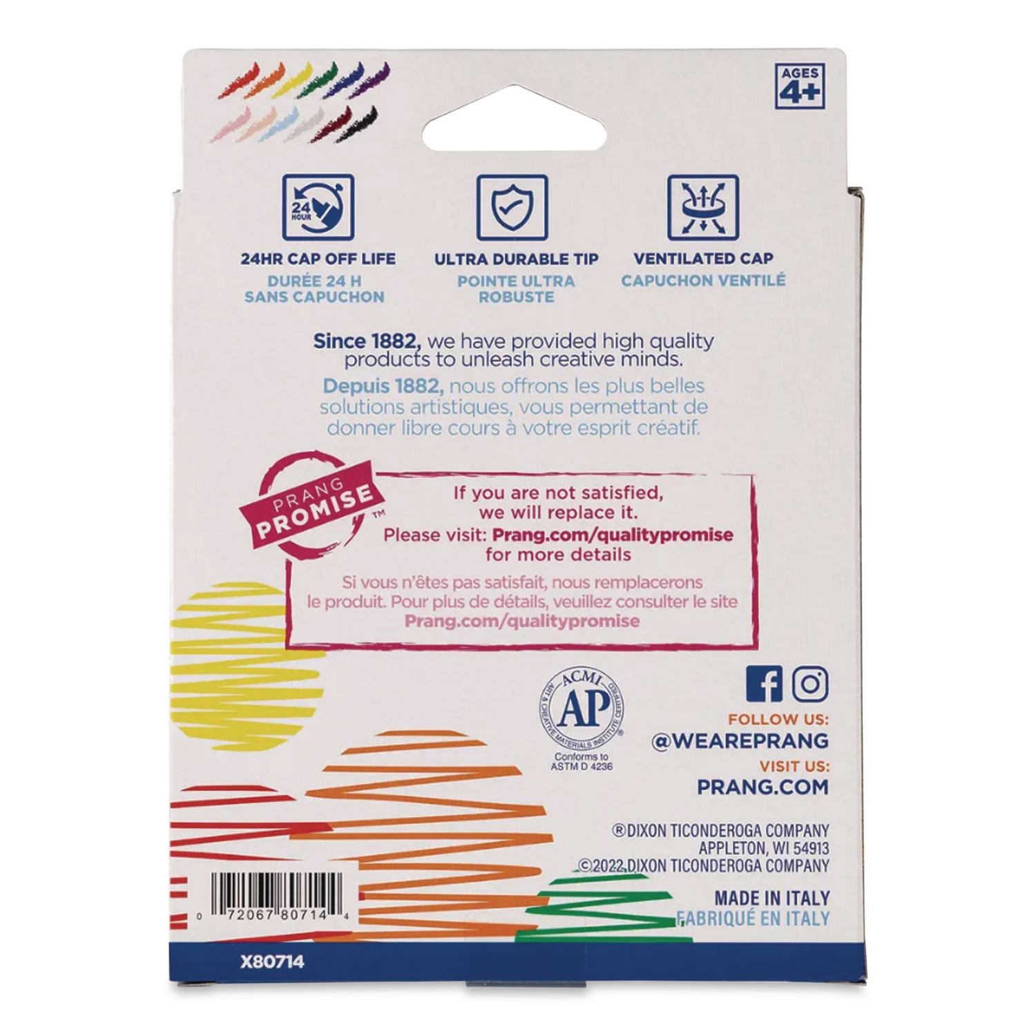 Fine Line Markers, Fine Bullet Tip, Assorted Colors, 12/Set