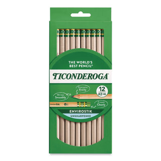 EnviroStiks Pencil, HB (#2), Black Lead, Natural Woodgrain Barrel, Dozen
