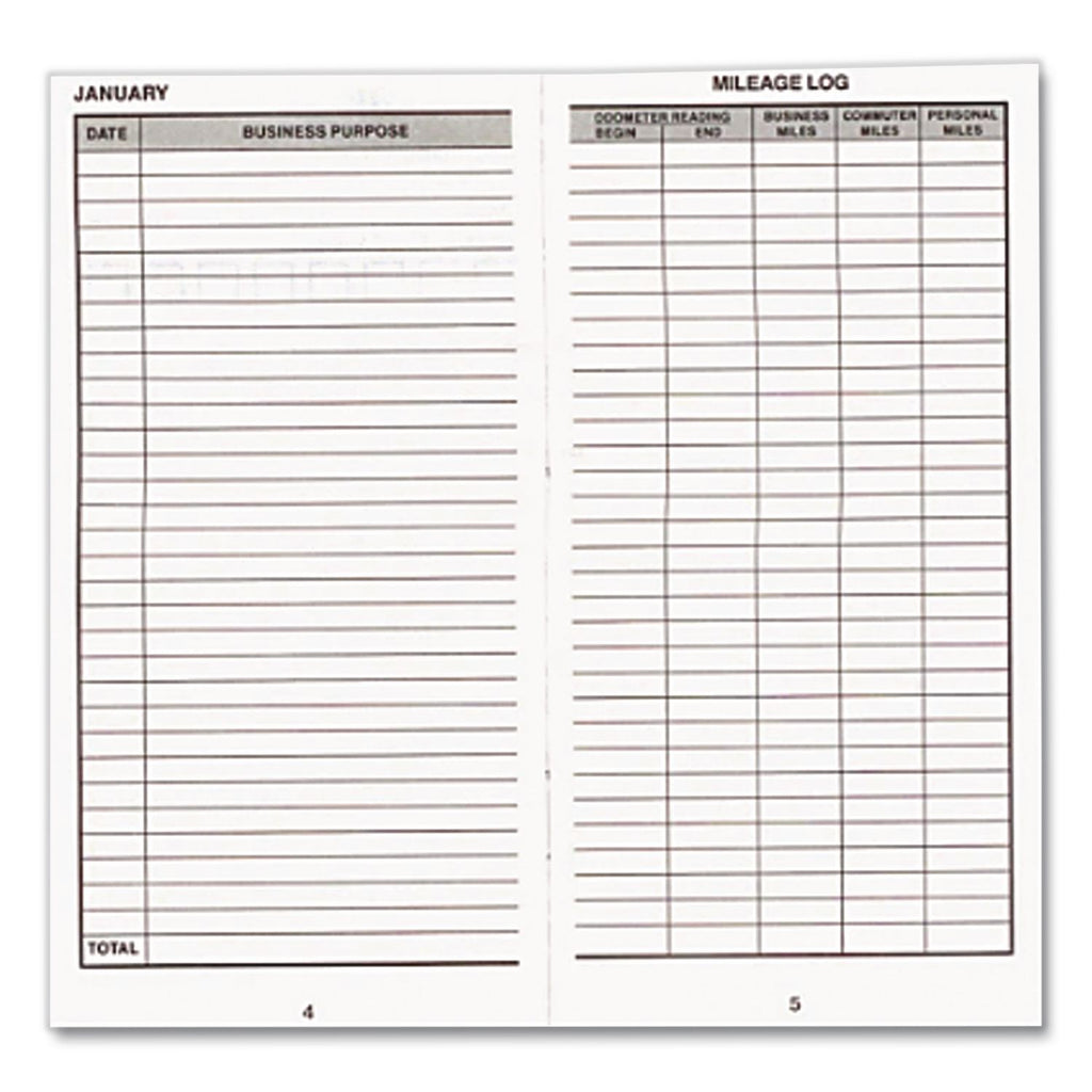 Auto Mileage Log, One-Part (No Copies), 6.5 x 6.25, 32 Forms Total