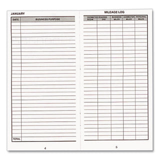 Auto Mileage Log, One-Part (No Copies), 6.5 x 6.25, 32 Forms Total