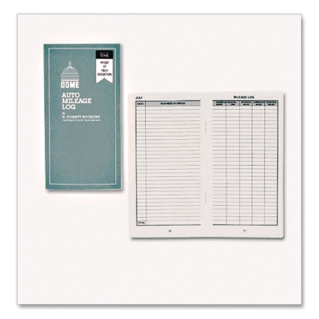 Auto Mileage Log, One-Part (No Copies), 6.5 x 6.25, 32 Forms Total