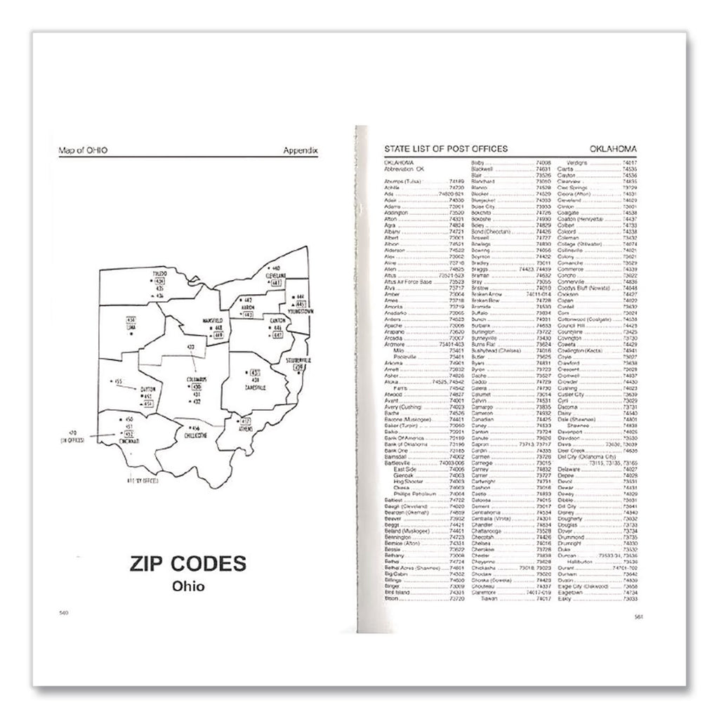 Zip Code Directory, Paperback, 750 Pages