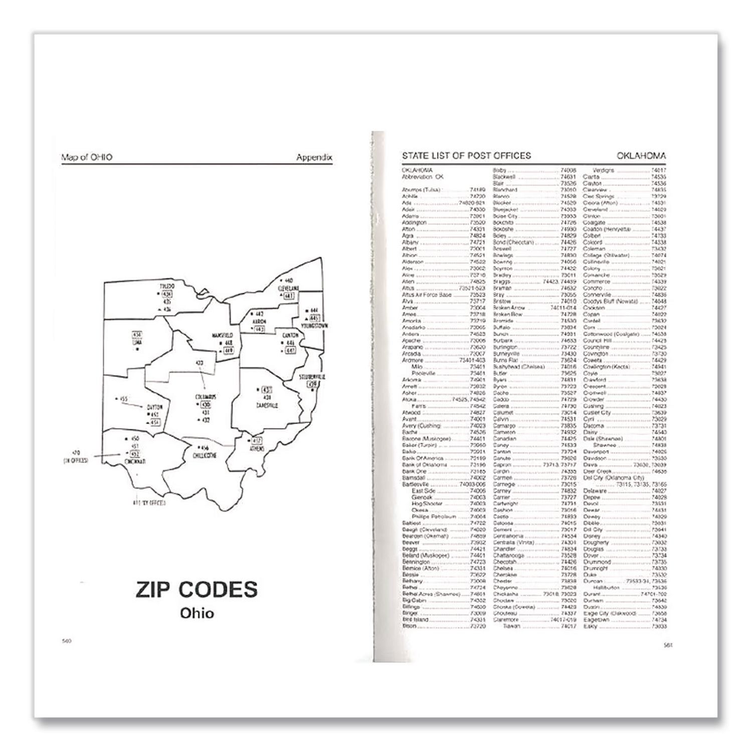 Zip Code Directory, Paperback, 750 Pages