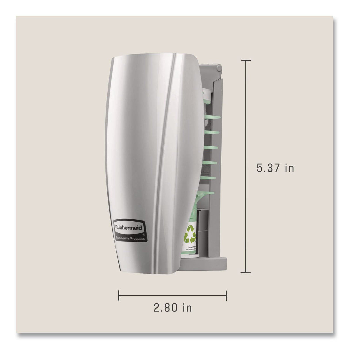 TC TCell Odor Control Dispenser, 2.9" x 2.75" x 5.9", Chrome