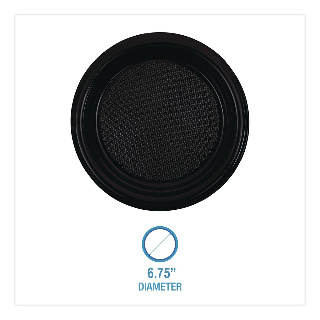 Hi-Impact Plastic Dinnerware, Plate, 9" dia, White, 500/Carton