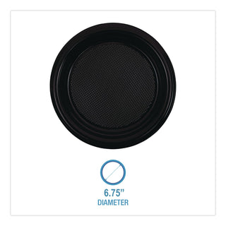 Hi-Impact Plastic Dinnerware, Plate, 9" dia, White, 500/Carton