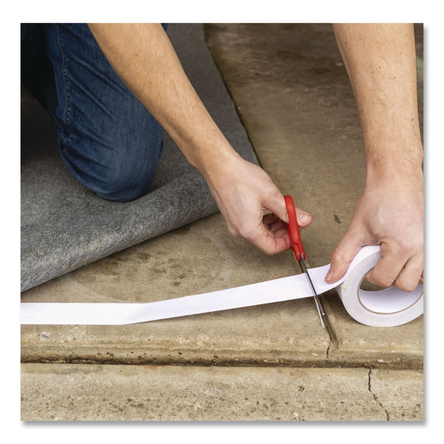 Carpet Tape, 3" Core, 1.88" x 75 ft, White