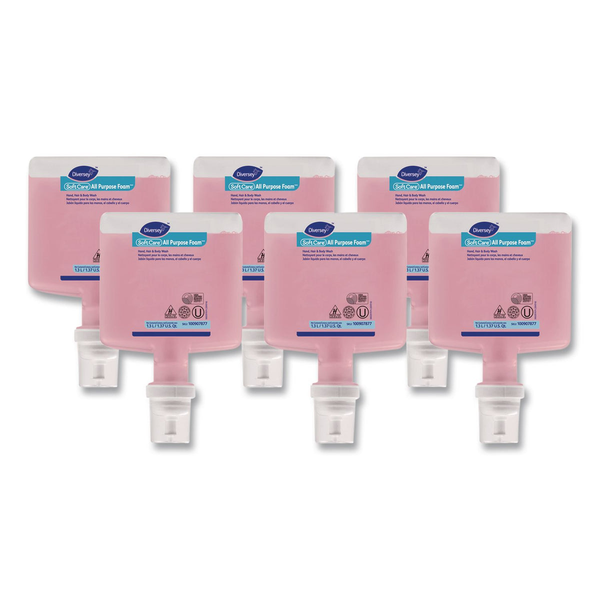 Soft Care All Purpose Foam for IntelliCare Dispensers, Floral, 1.3 L Cartridge, 6/Carton