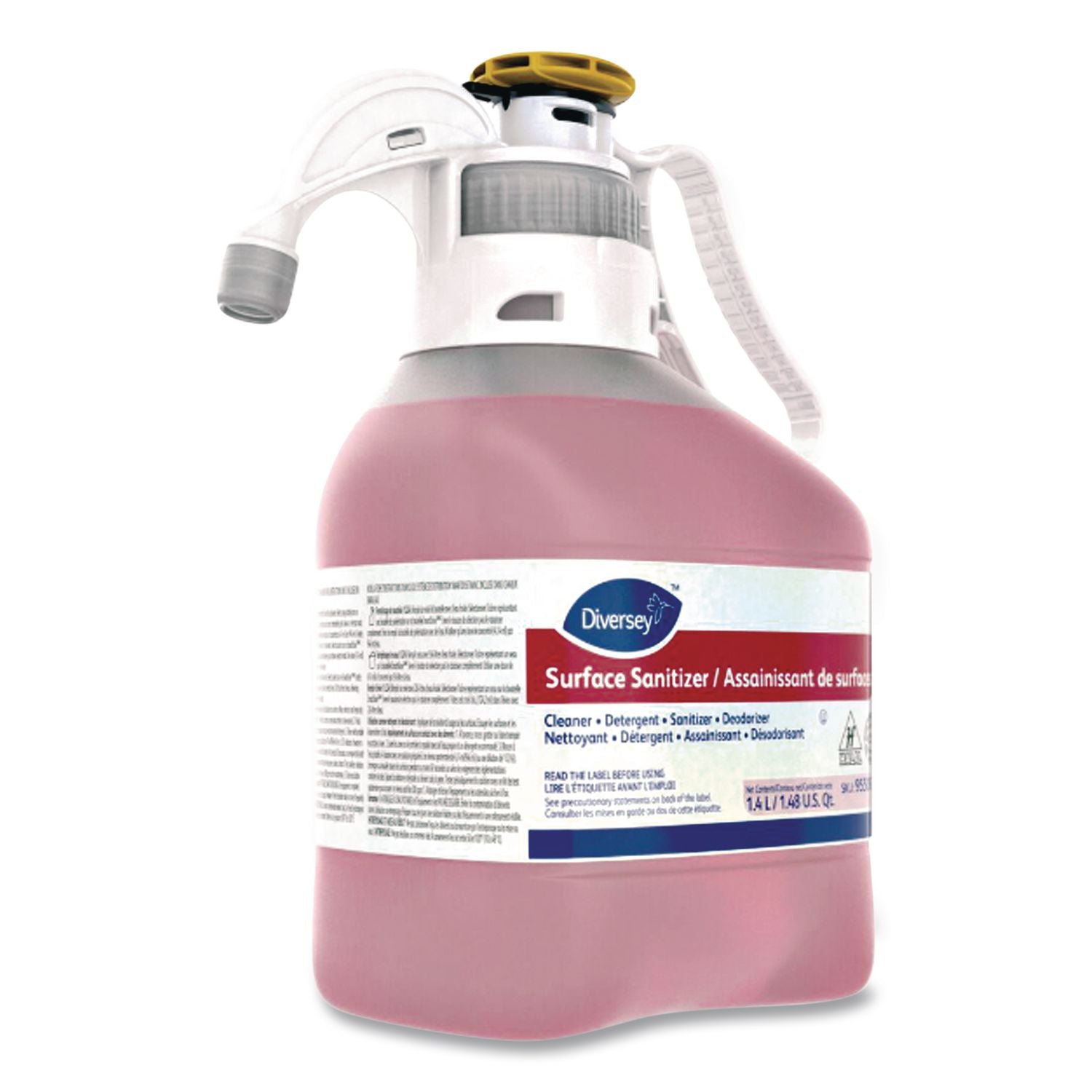 Hard Surface Sanitizer, Red, 1.4 L Bottle, 2/Carton