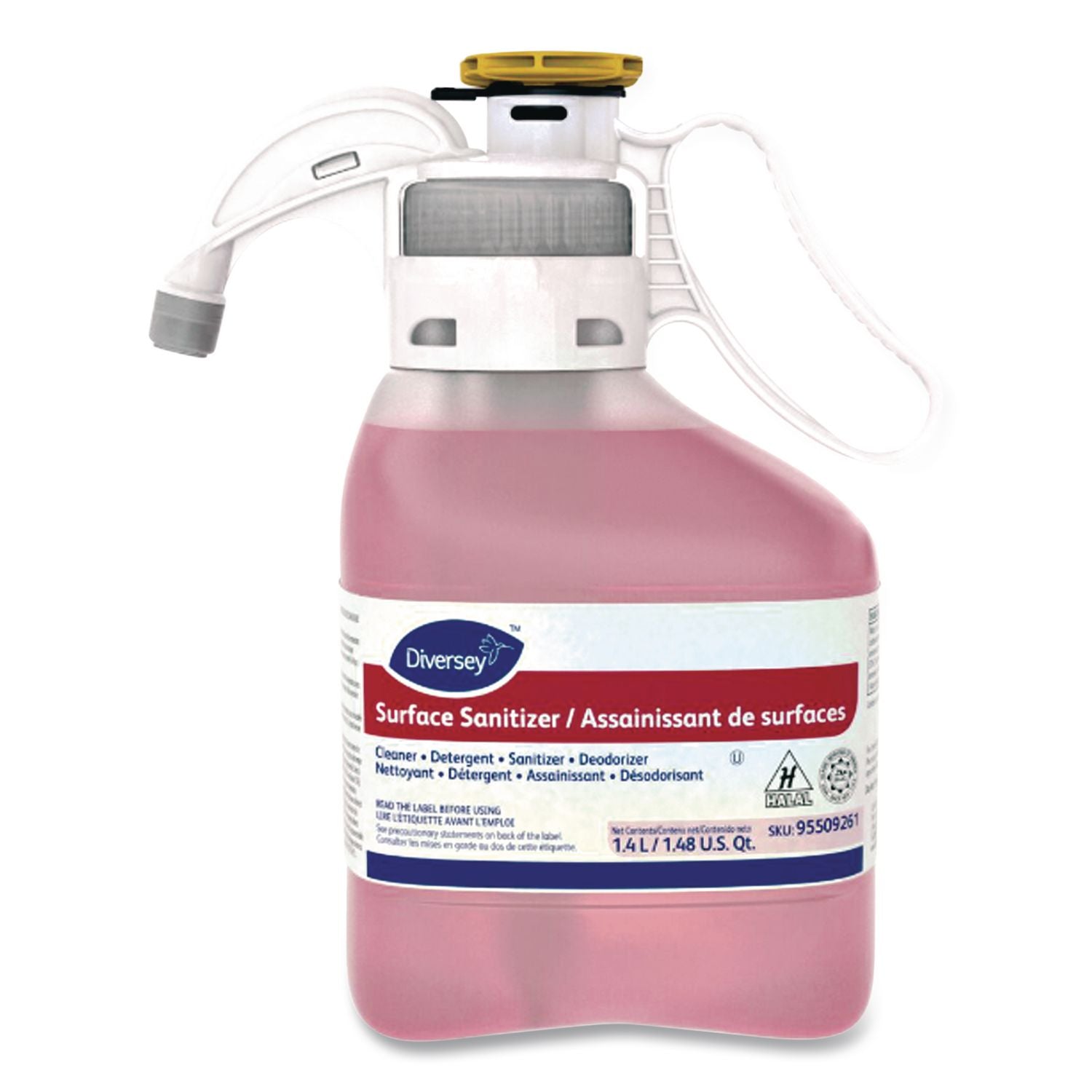 Hard Surface Sanitizer, Red, 1.4 L Bottle, 2/Carton
