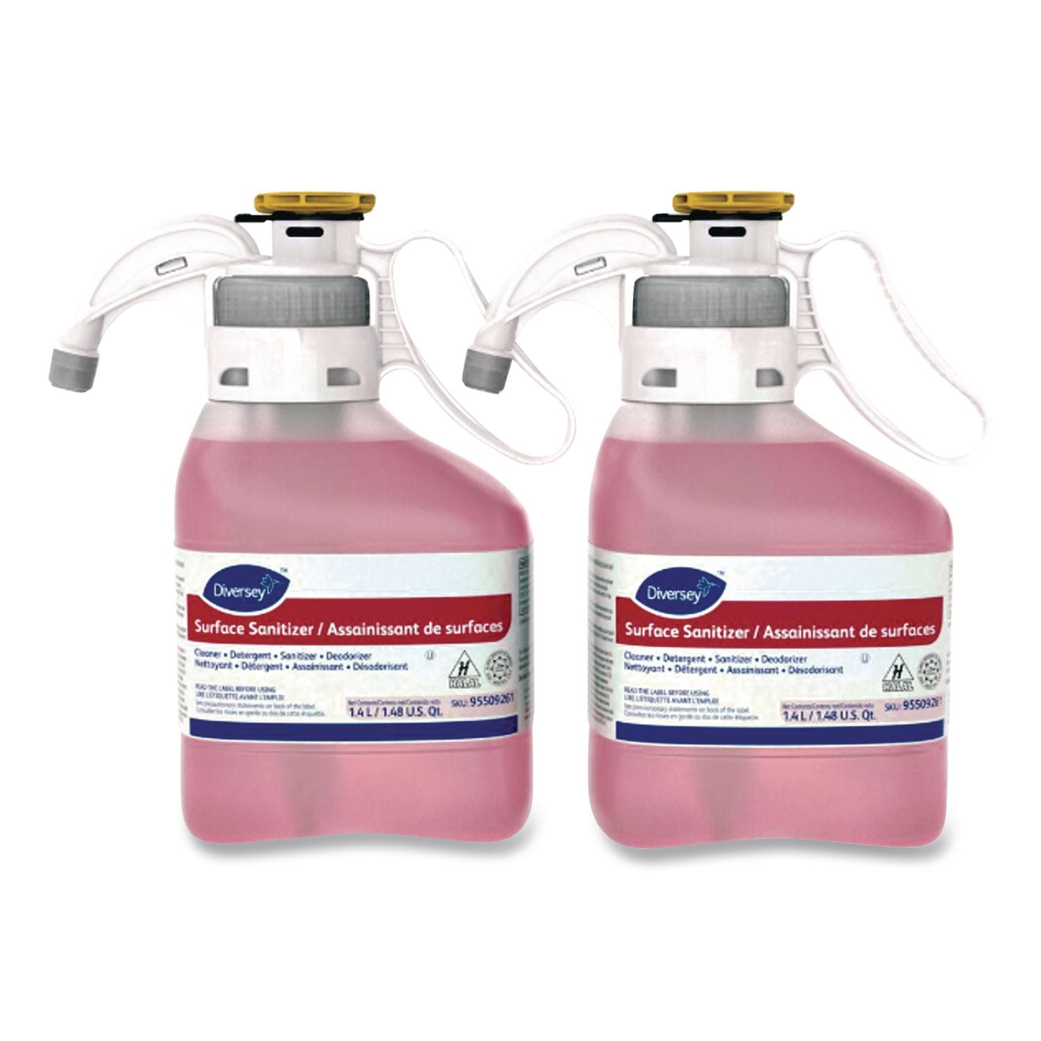 Hard Surface Sanitizer, Red, 1.4 L Bottle, 2/Carton