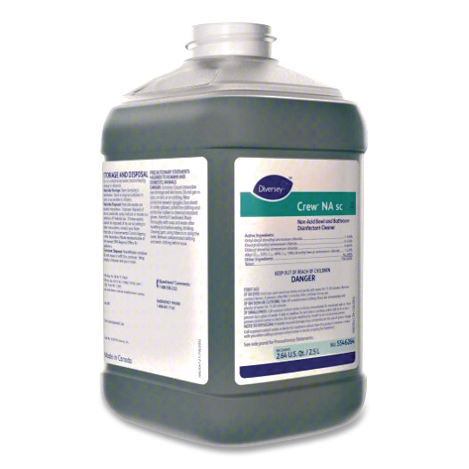 Crew Non-Acid Bowl and Bathroom Cleaner, 2.5 L Bottle, 2/Carton