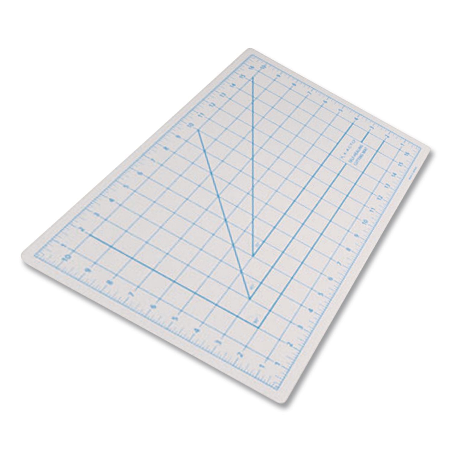 Self-Healing Cutting Mat, Nonslip Bottom, 1" Grid, 12 x 18, Gray