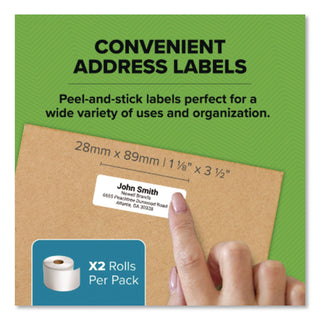 LabelWriter Address Labels, 1.12" x 3.5", White, 260 Labels/Roll, 2 Rolls/Pack
