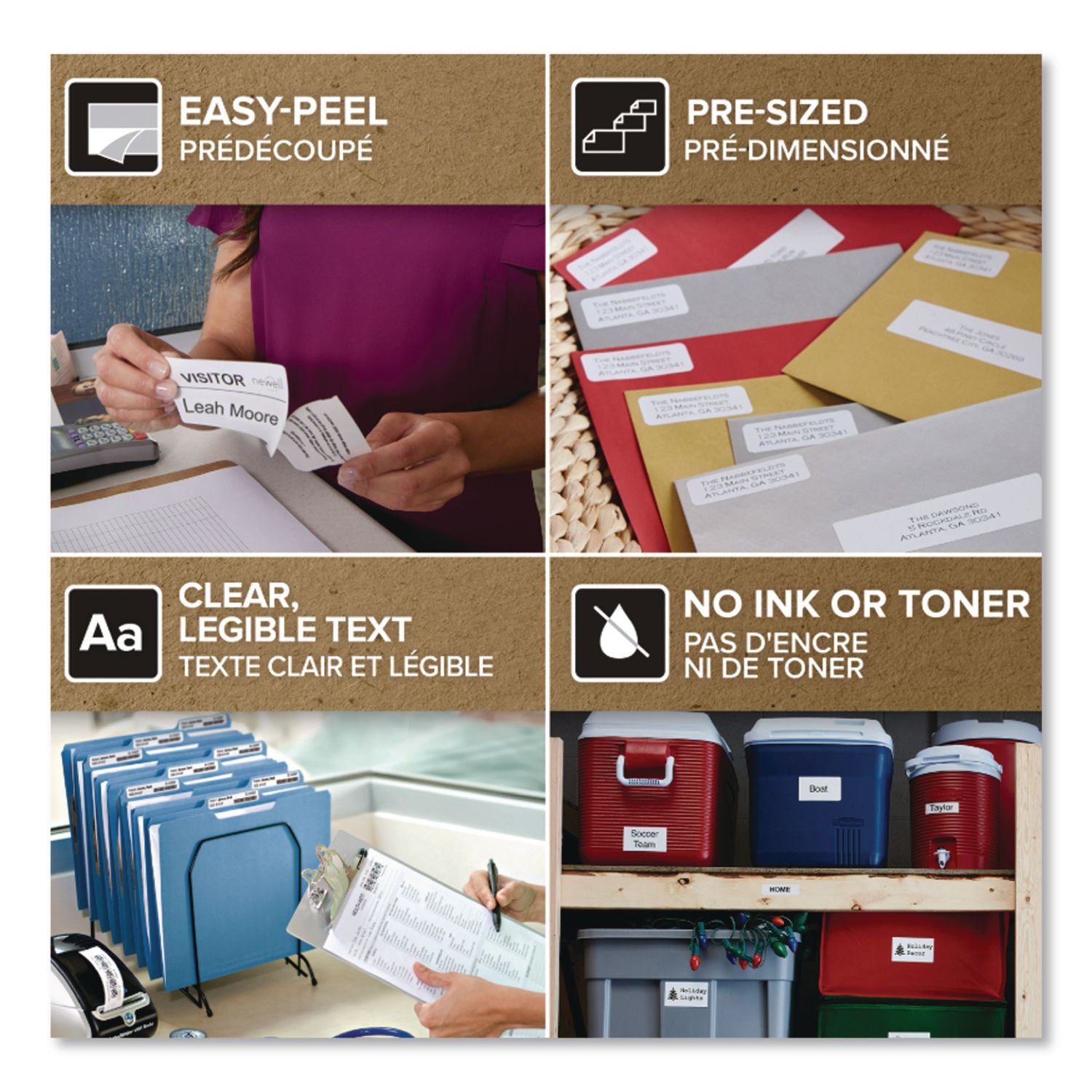 LW Address Labels, 1.13" x 3.5", White, 350 Labels/Roll, 24 Rolls/Box