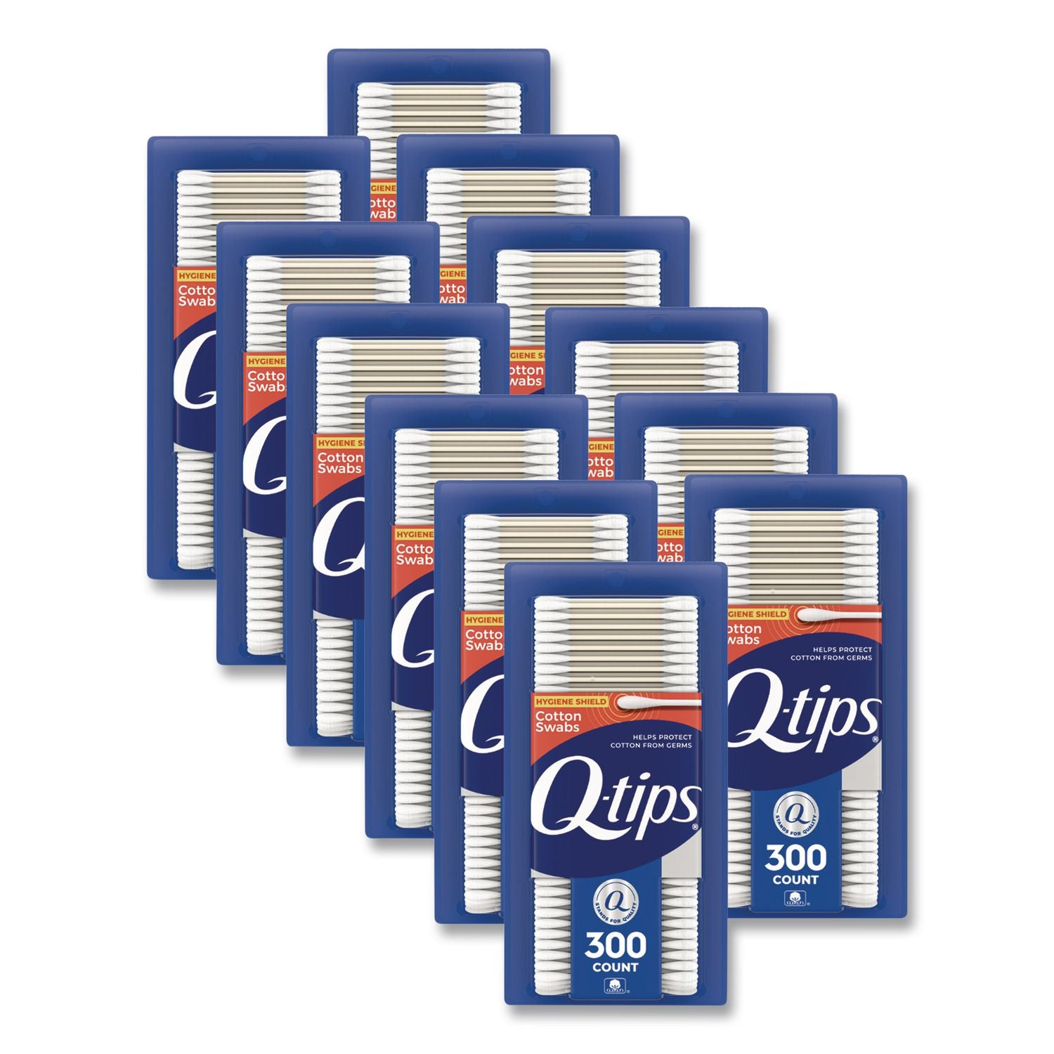 Cotton Swabs, Antibacterial, 300/Pack, 12/Carton