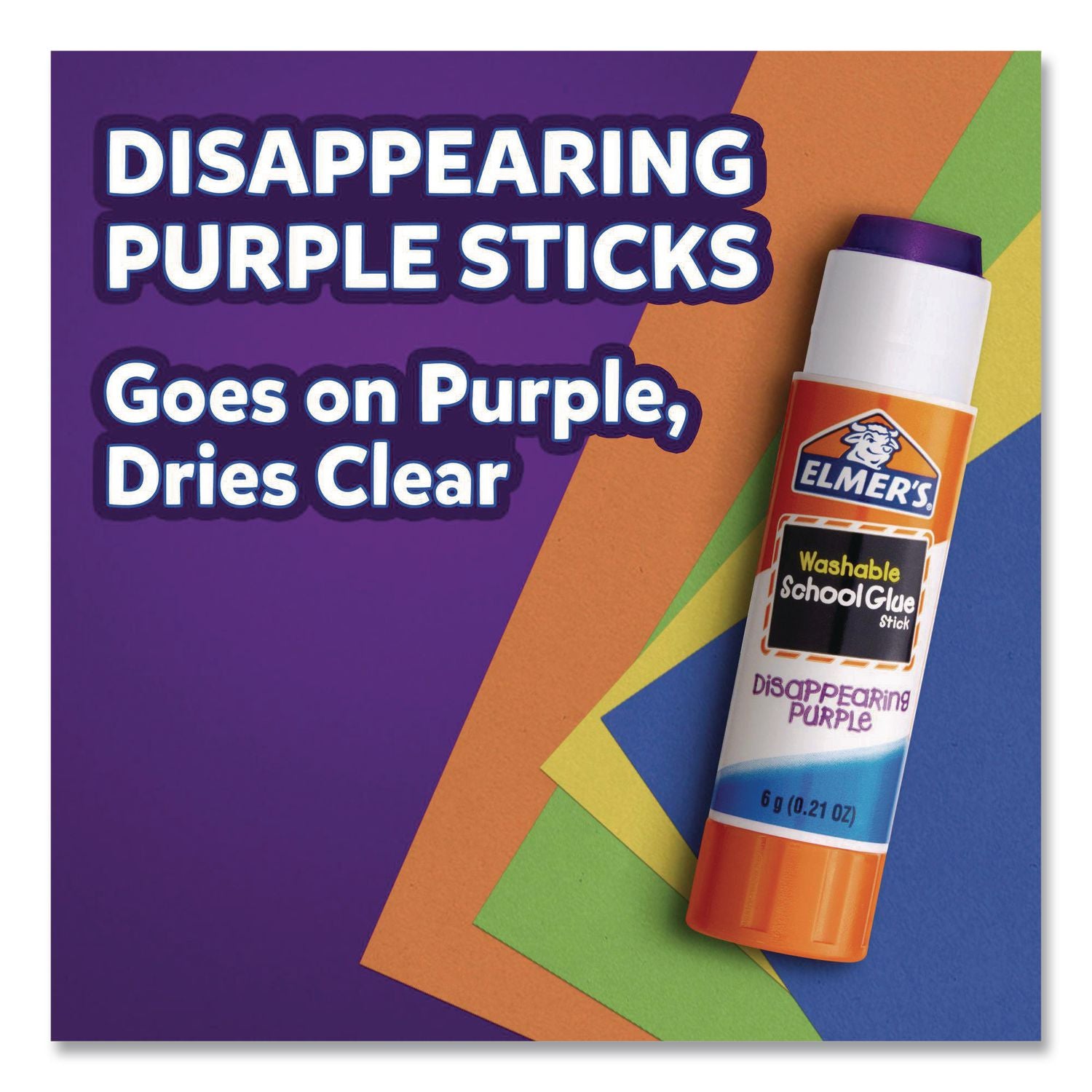 Disappearing Purple School Glue Stick, 0.24 oz, Dries Clear, 30/Box
