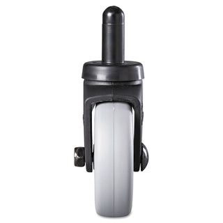 Replacement Bayonet-Stem Swivel Casters, Grip Ring Stem, 3" Soft Rubber Wheel, Black