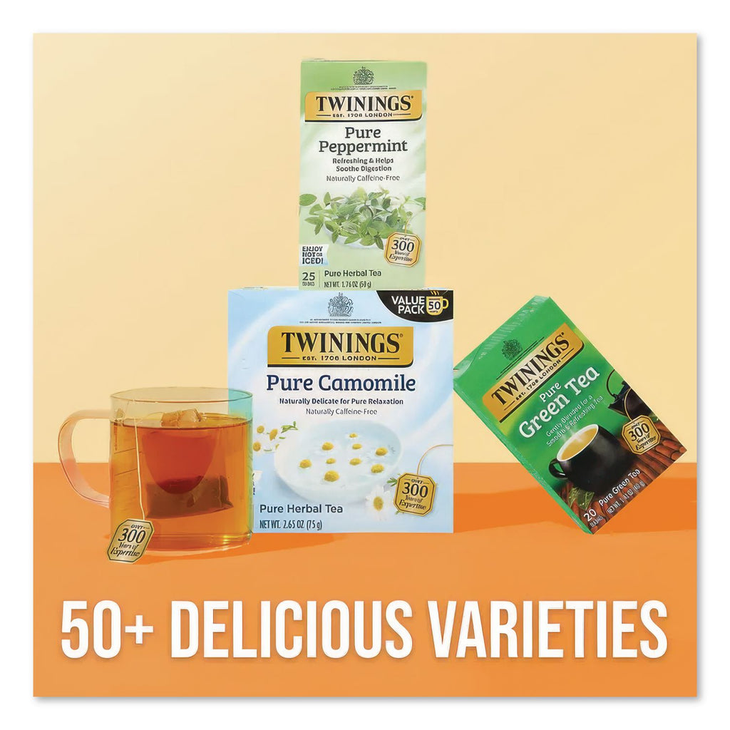 Twinings of London Pure Peppermint Herbal Tea Bag - 1.8 oz - 25 / Box