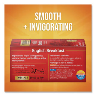 Tea Bags, English Breakfast, 1.76 oz, 25/Box