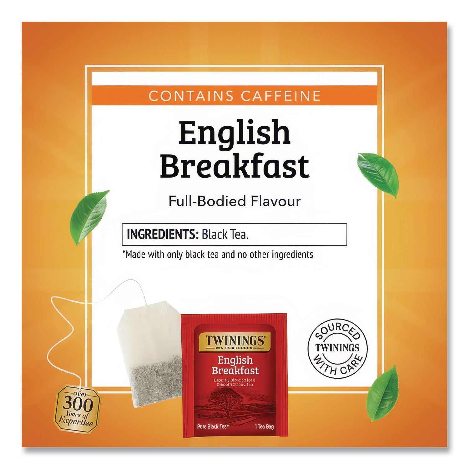 Tea Bags, English Breakfast, 1.76 oz, 25/Box
