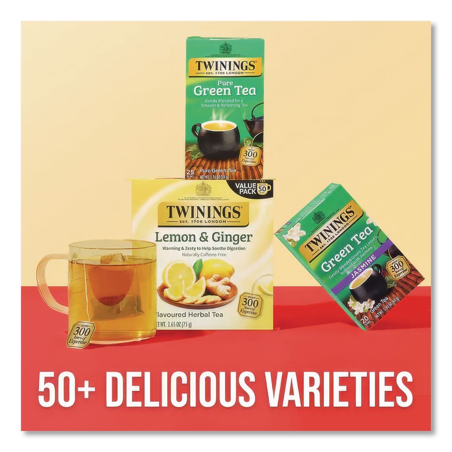 Twinings of London 100% Natural Green Tea Bag - 25 Cup - 25 / Box